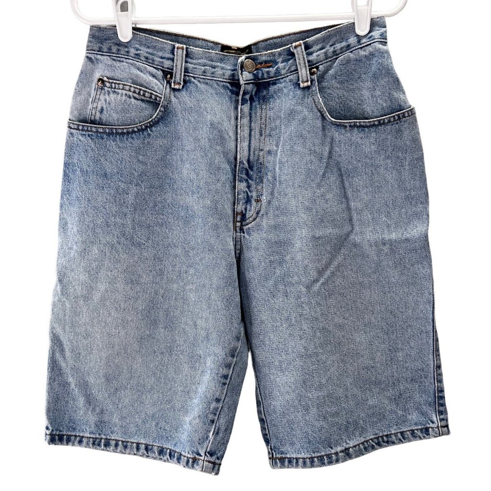 Vintage IOU Jean Shorts High Waisted Blue Denim Loose size 32 W30 L11 Women